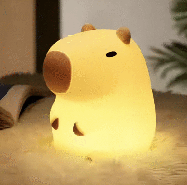 Velador Infantil Silicona Capibara Tactil y Recargable por USB